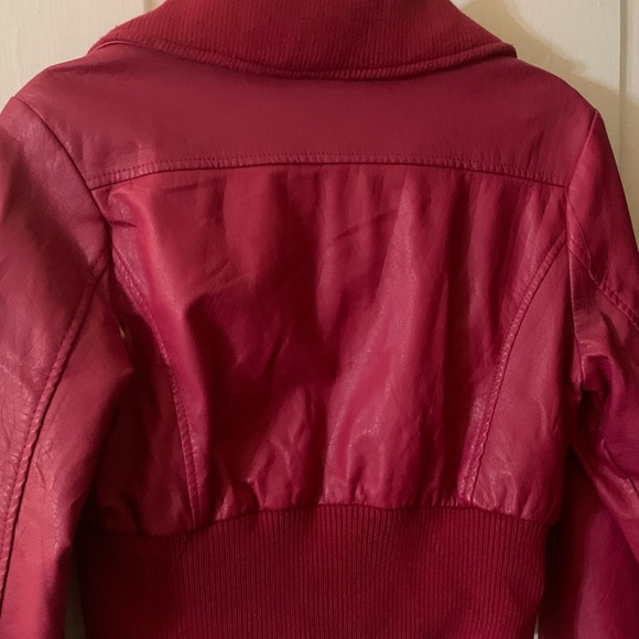 Red YOKI unique red leather Jacket from Girls Outerwear Collection SZ XL (18) - Picture 6 of 6